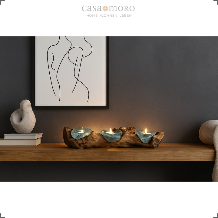 Set of 3 tea light holders - table decoration