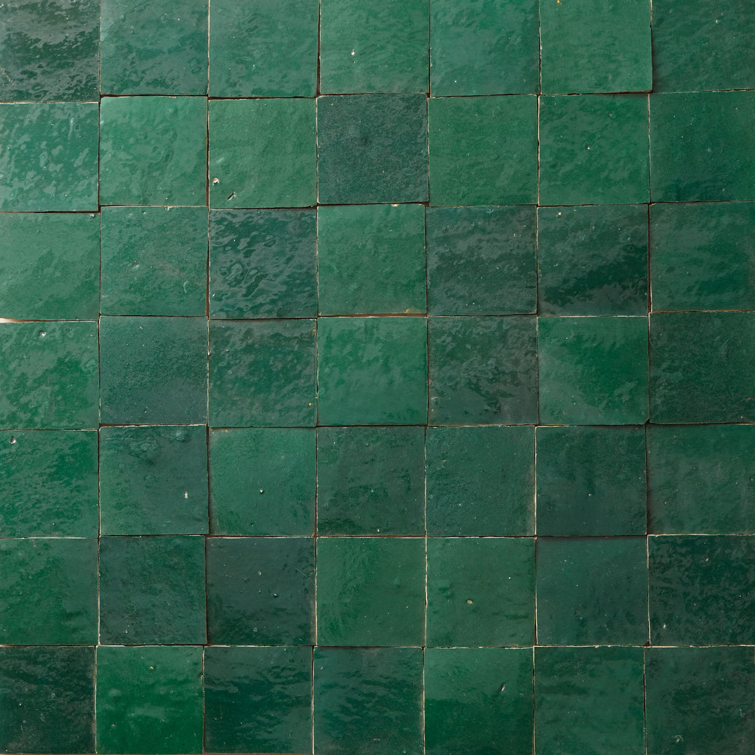 Zellige tiles, dark green