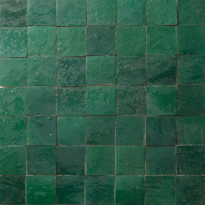 Zellige tiles, dark green