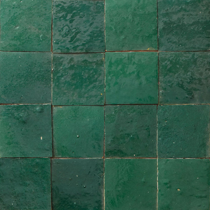 Zellige tiles, dark green