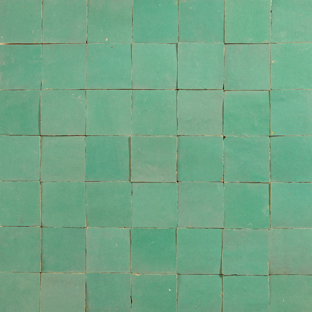 Zellige tiles, light green