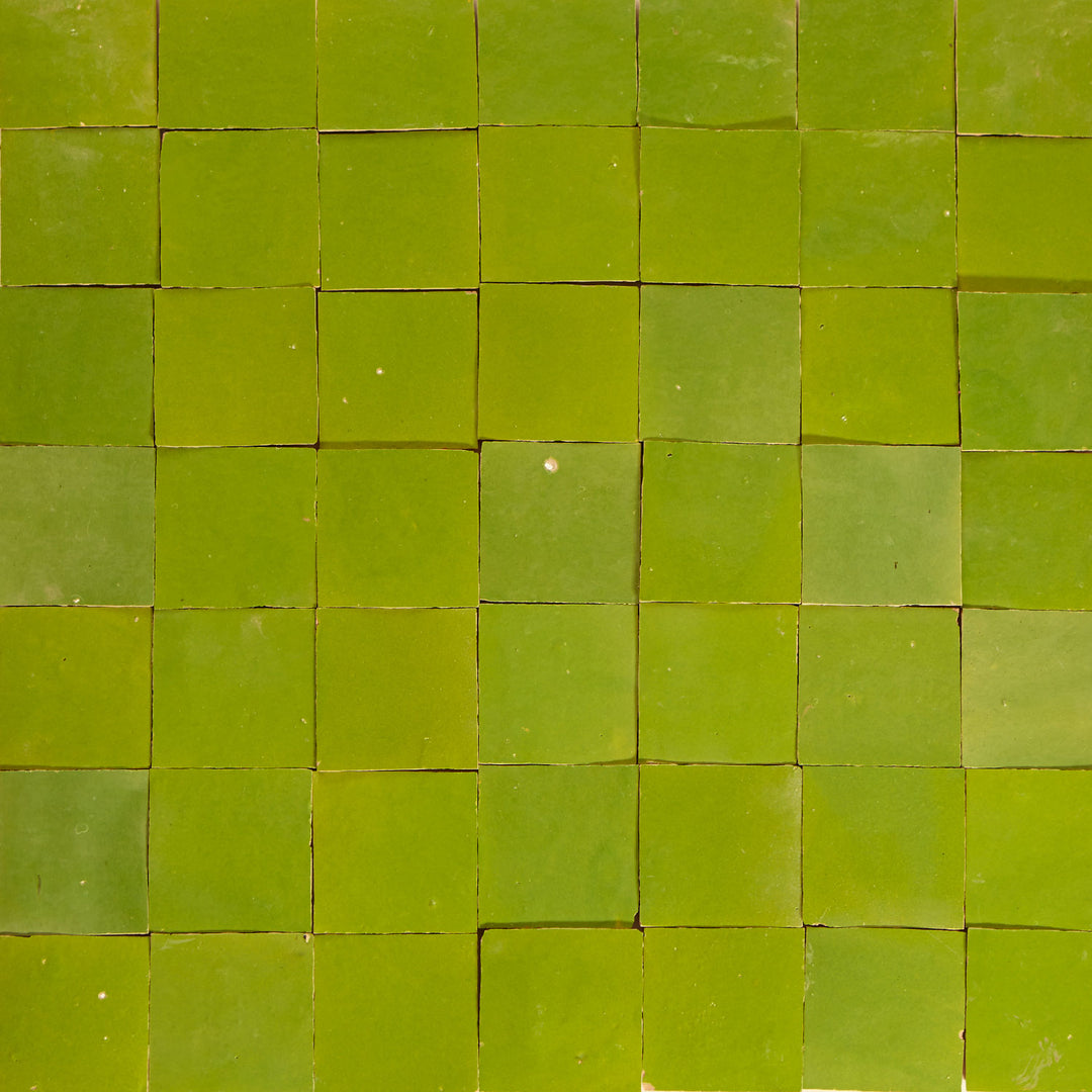 Zellige tiles olive green